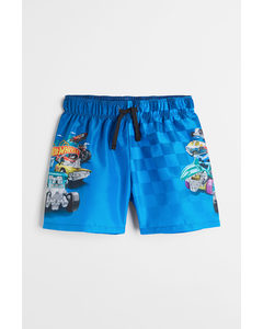 Printed Swim Shorts Blue/hot Wheels