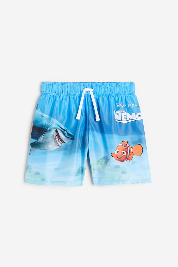 H&M Badeshorts mit Print Knallblau/Finding Nemo