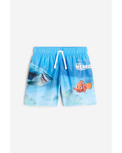 Zwemshort Met Print Helderblauw/finding Nemo