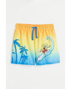 Printed Swim Shorts Blue/spongebob Squarepants