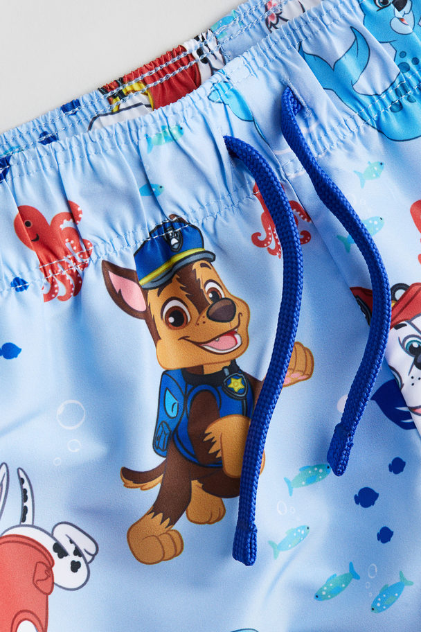 H&M Zwemshort Met Print Lichtblauw/paw Patrol