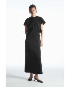 Spiral Seam Maxi Dress Black