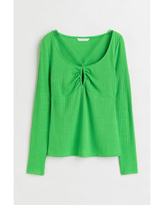 Ribbed Jersey Top Bright Green