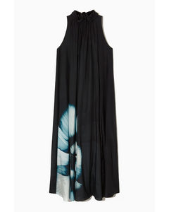 Floral-print Silk-blend Maxi Dress  Black / Floral