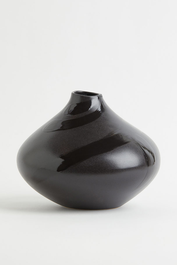 H&M HOME Große Vase aus Steingut Schwarz