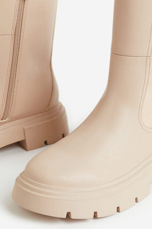 H&M Chunky Chelsea Boots Light Beige