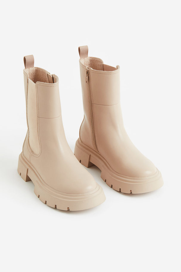 H&M Chunky Chelseaboots Lichtbeige