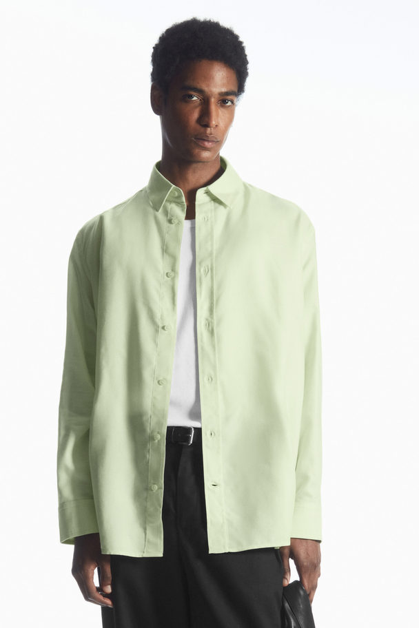 COS Lightweight Twill Shirt Light Green
