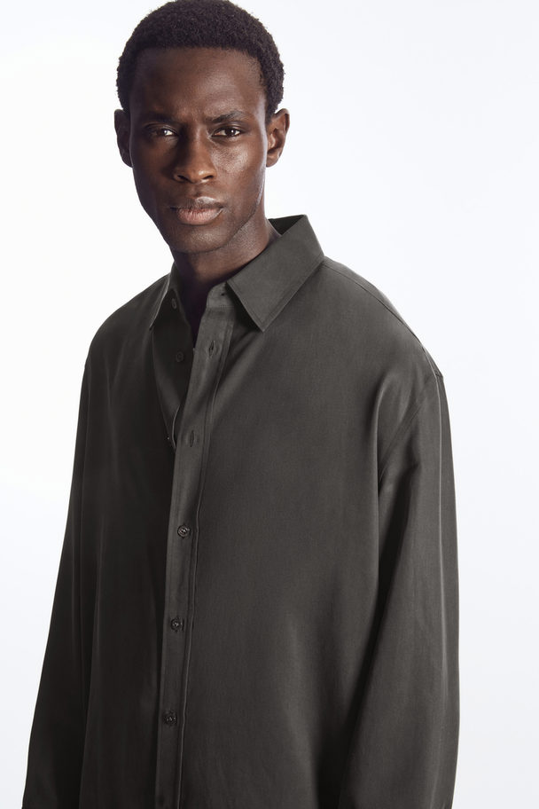 COS Lightweight Twill Shirt Dark Grey