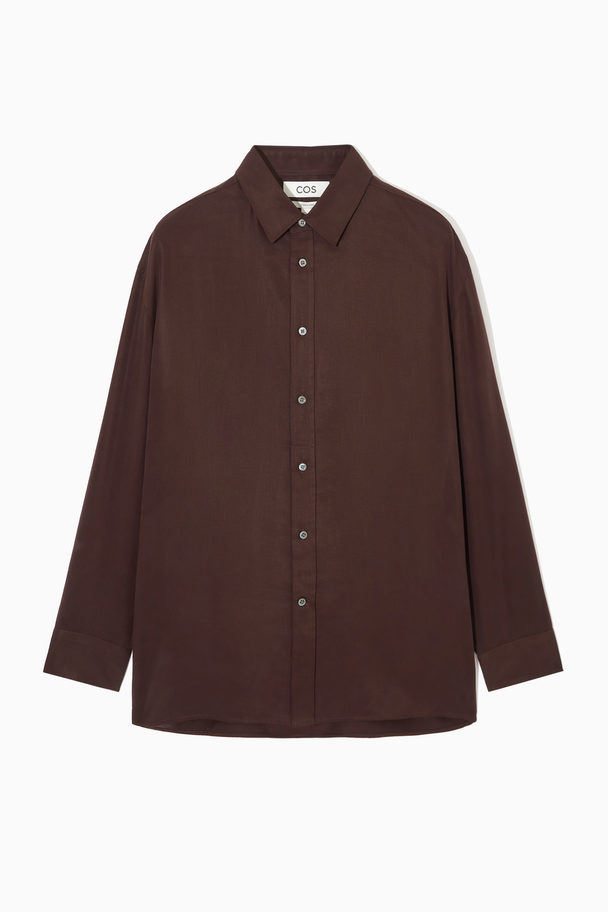 COS Lightweight Twill Shirt Dark Brown