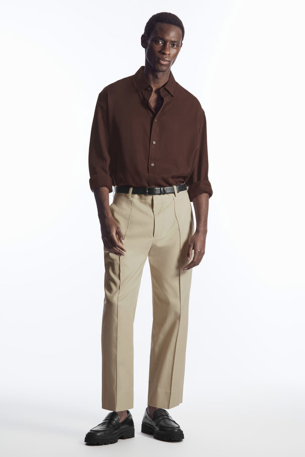 COS Lightweight Twill Shirt Dark Brown