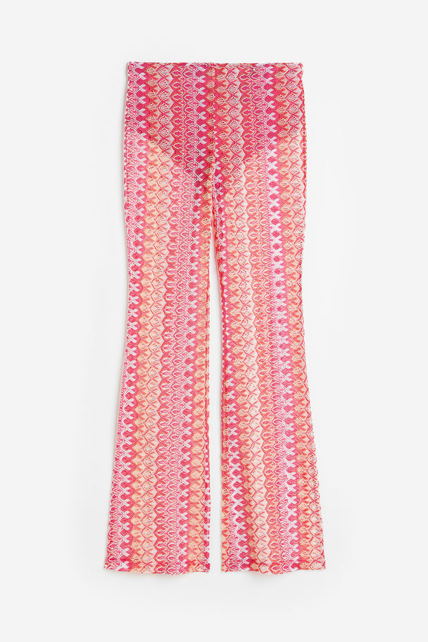 H&M Flared Leggings Pink/patterned