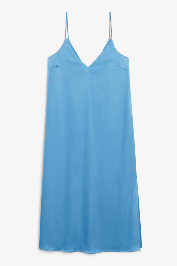 Monki Long Blue Slip Dress Blue