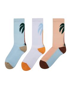 Unisex Fancy Palmtree Socks 3-Pack