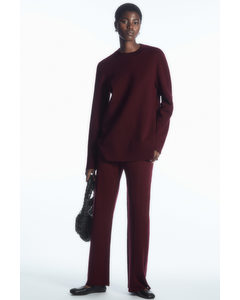 Milano-knit Trousers Burgundy