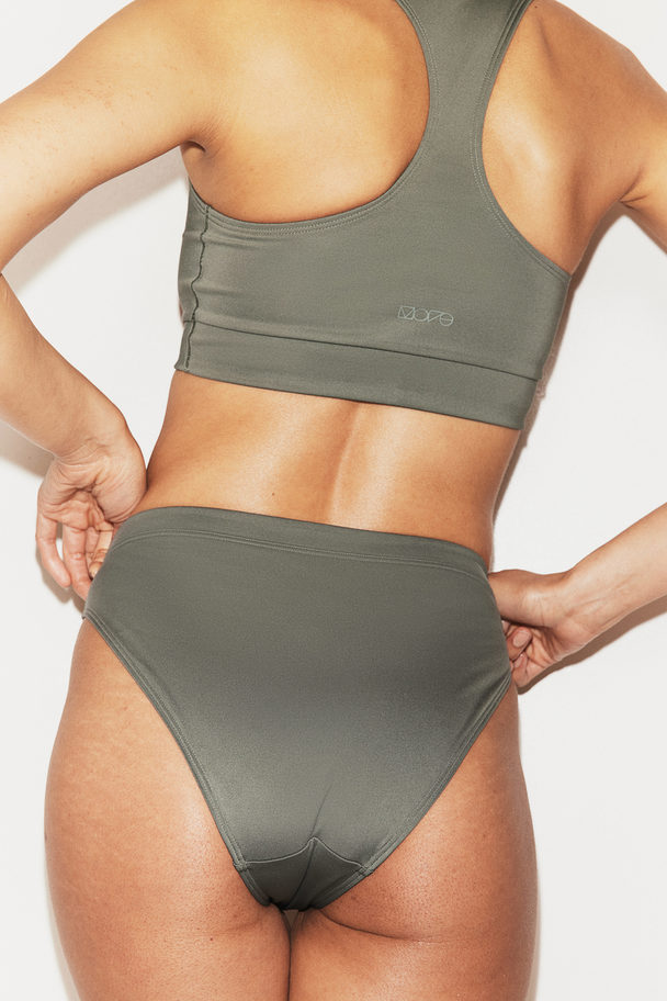 H&M Sportbikinihose Dunkles Khakigrün