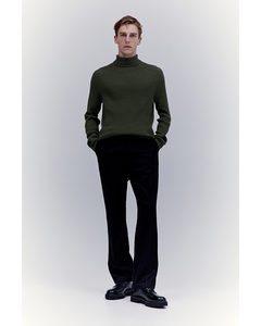 Polo-neck Jumper Muscle Fit Dark Green