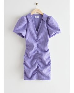 Shirred Mini Dress Lilac