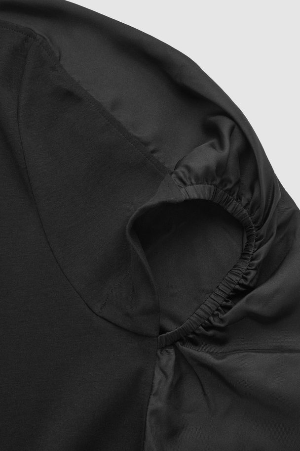 COS Silk-panel T-shirt Dress Black