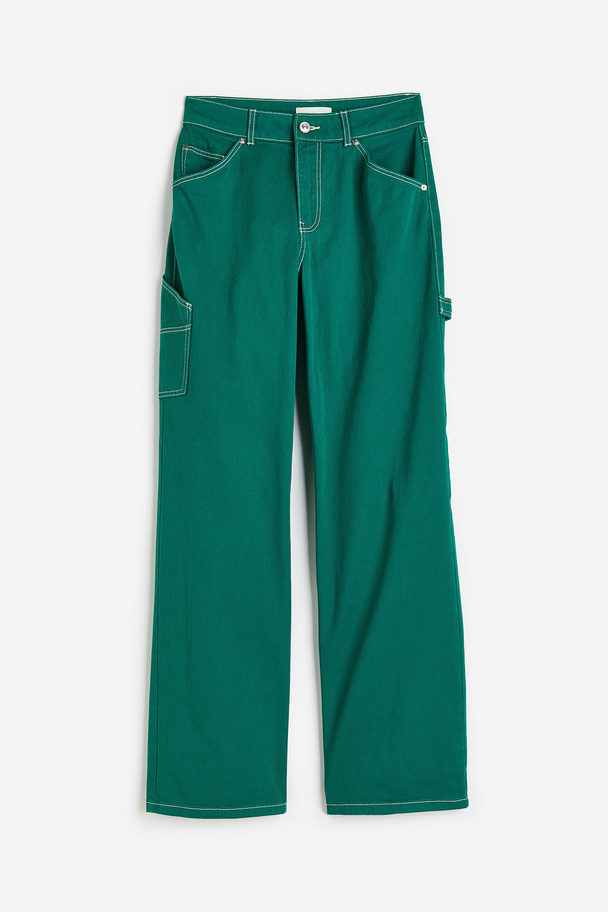H&M Twill Cargo Trousers Green