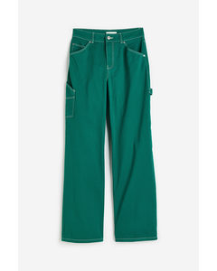 Twill Cargo Trousers Green