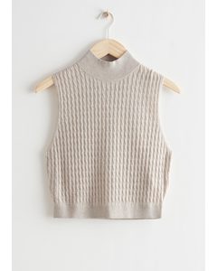 Sleeveless Cable Knit Top Mole