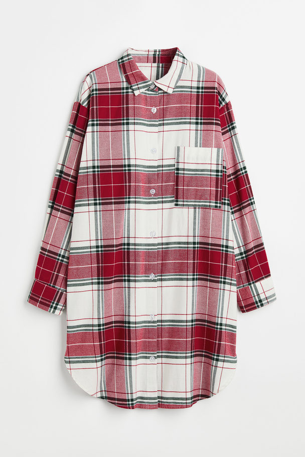 H&M Nachthemd aus Flanell Rot/Kariert