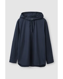 Relaxed-fit Hooded Shirt Navy