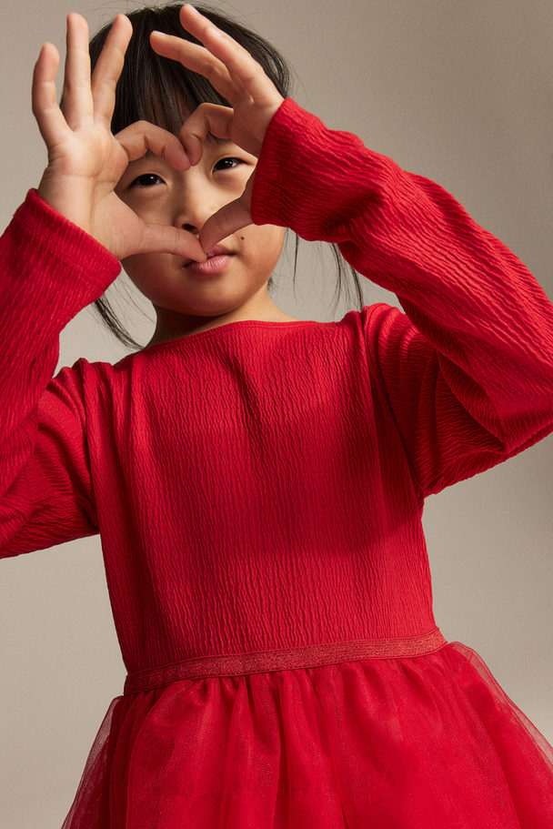 H&M Kleid mit Tüllrock Rot