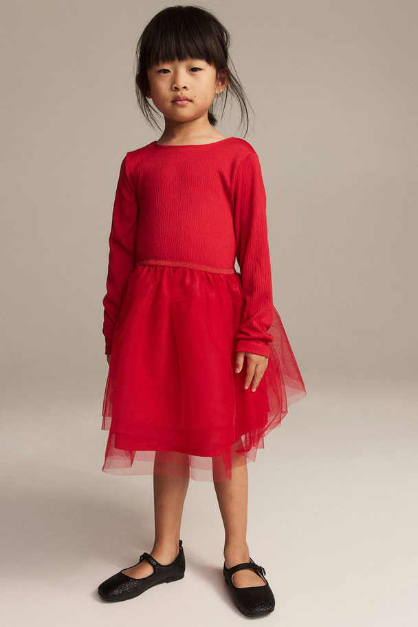 H&M Kleid mit Tüllrock Rot