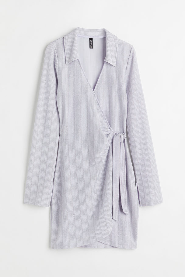 H&M Collared Wrap Dress Pale Purple