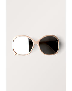 Large Oval Sunglasses Light Dusty Beige