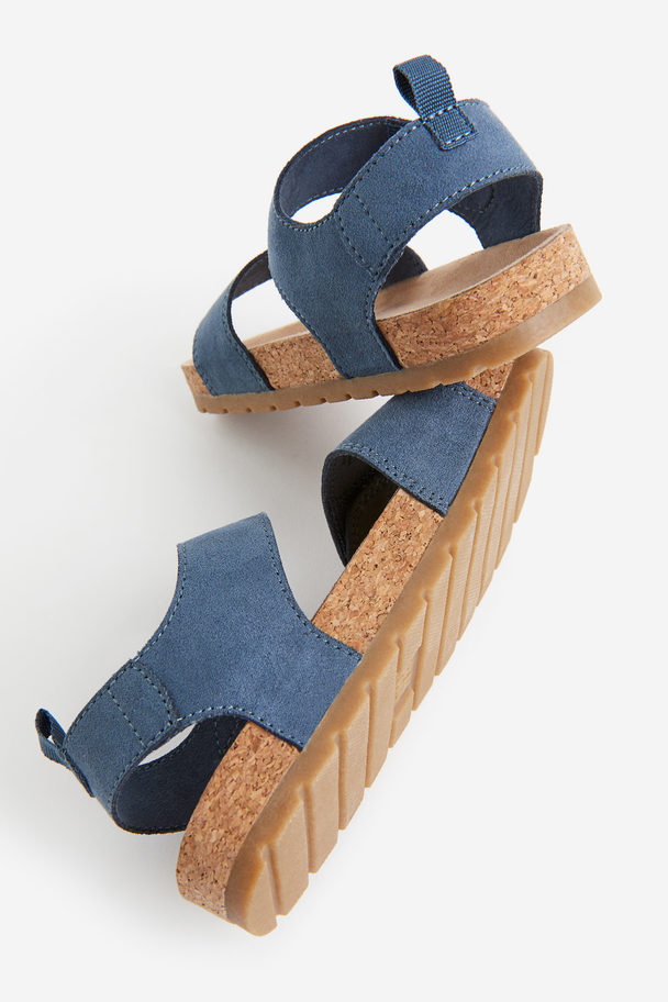 H&M Sandalen mit Knöchelriemen Blau