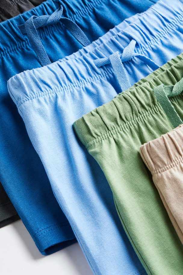 H&M Set Van 5 Shorts Van Katoenen Tricot Blauw/lichtblauw