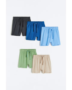 5er-Pack Shorts aus Baumwolljersey Blau/Hellblau