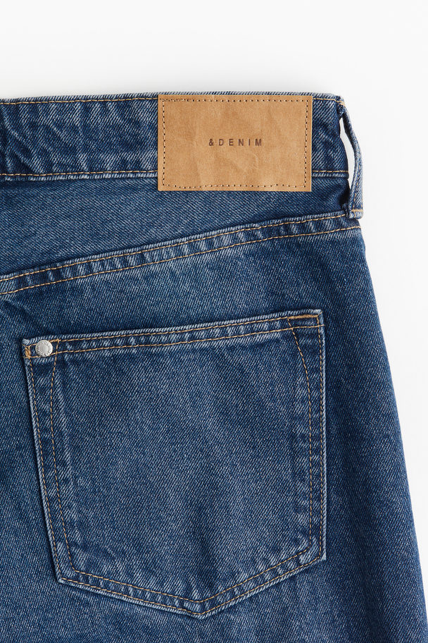 H&M Baggy Wide Low Jeans Dunkles Denimblau