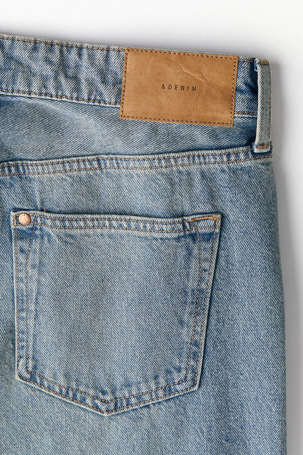 H&M Baggy Wide Low Jeans Helles Denimblau