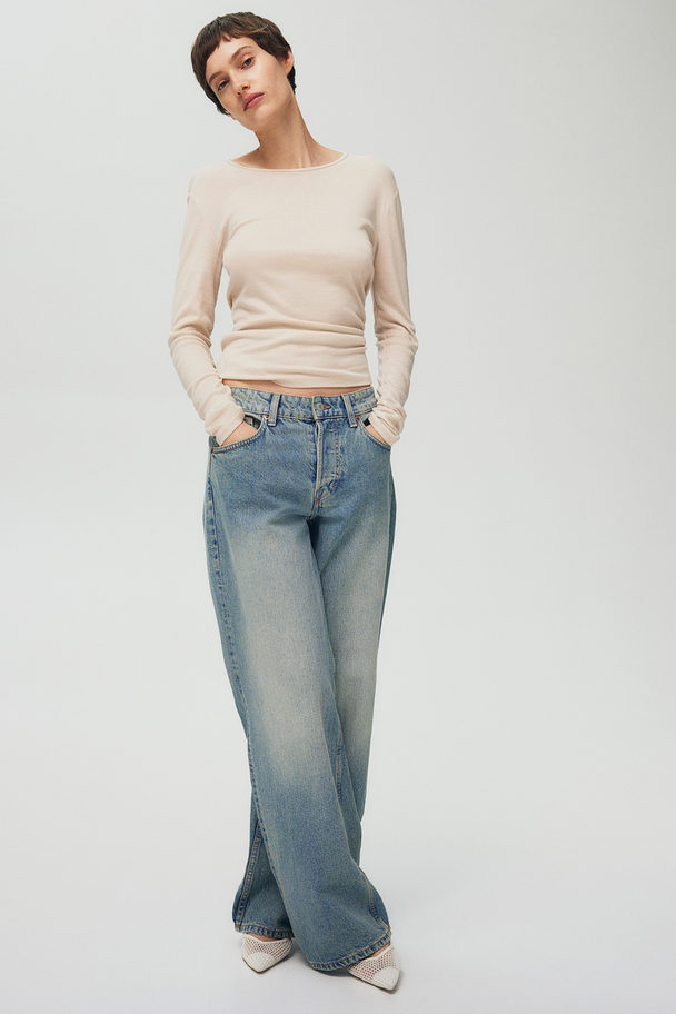 H&M Baggy Wide Low Jeans Light Denim Blue