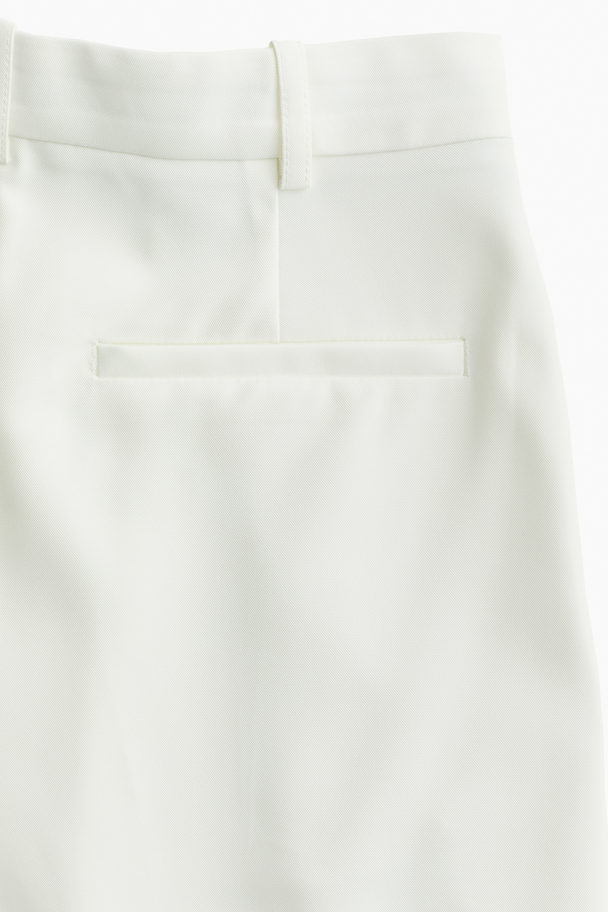 H&M Wide Tailored Trousers White