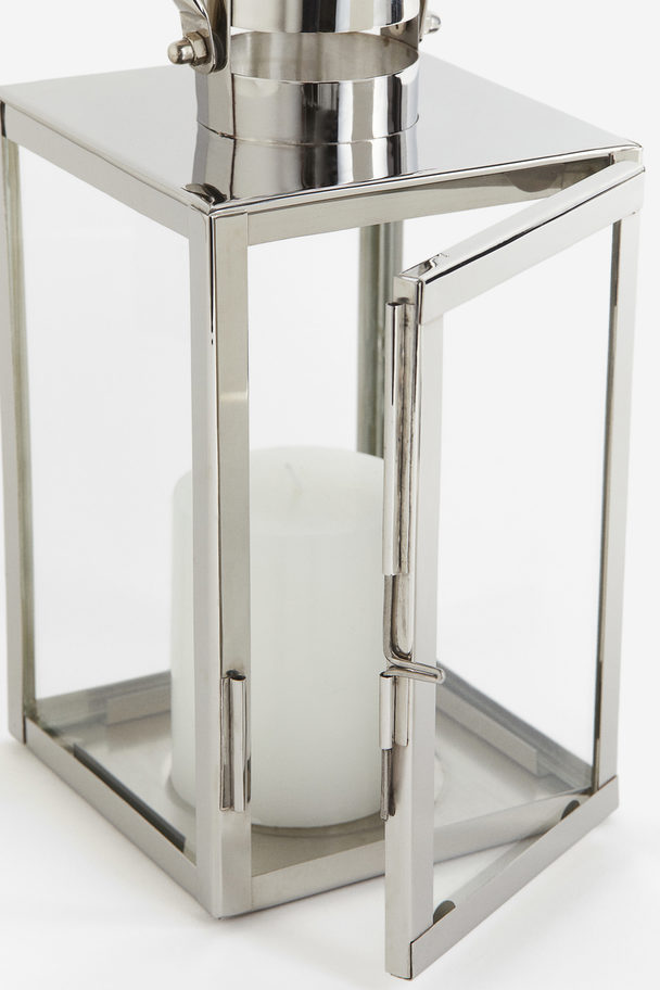 H&M HOME Metal Candle Lantern Silver-coloured