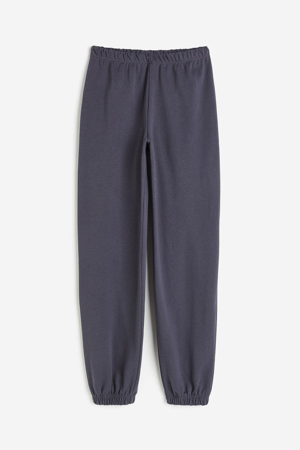 H&M Joggers Van Katoenmix Donkergrijs