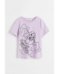 T-shirt Med Tryk Lyslilla/looney Tunes