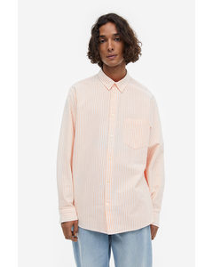 Regular Fit Oxford Shirt Light Apricot/white Striped