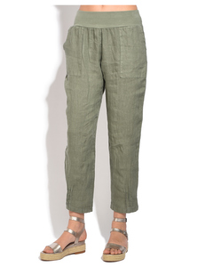 Fluid Fitted Cut Pant With Pockets And Elastic Waistband