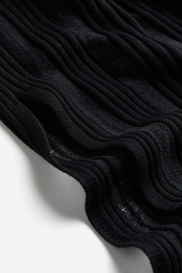 H&M Textured-knit Bodycon Dress Black