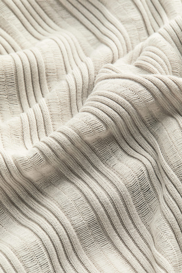 H&M Textured-knit Bodycon Dress Light Greige