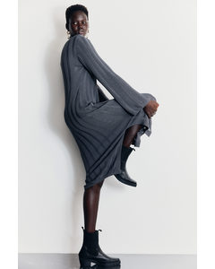 Textured-knit Bodycon Dress Dark Grey