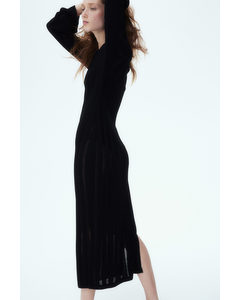 Textured-knit Bodycon Dress Black