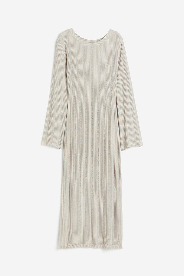 H&M Strukturstrikket Bodycon-kjole Lys Gråbeige