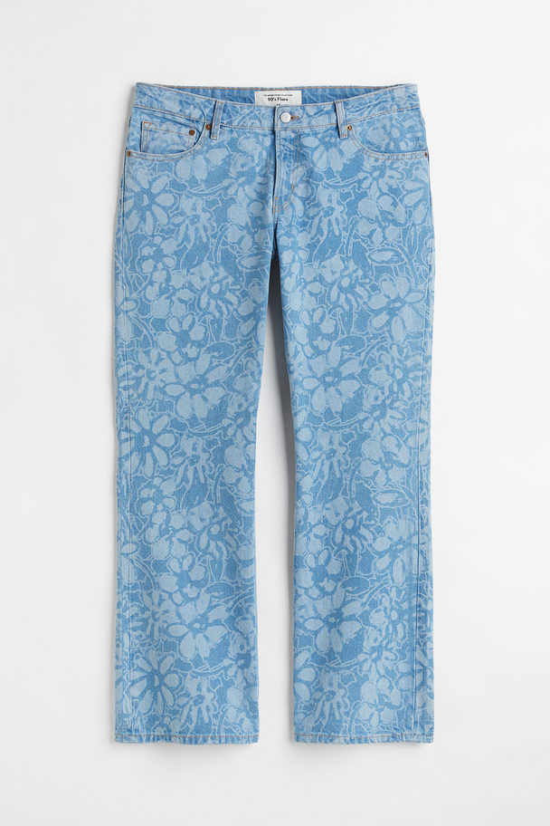 H&M H&m+ 90s Flare Low Jeans Denim Blue/floral